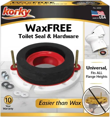 Korky 6000BP Universal Wax-Free Toilet Seal with Hardware