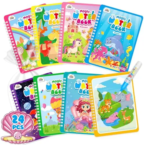 ZMLM 24-Pack Reusable Water Coloring Books