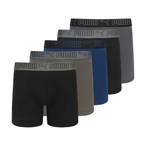 PUMA Men's 5 Pack Performance Boxer Briefs