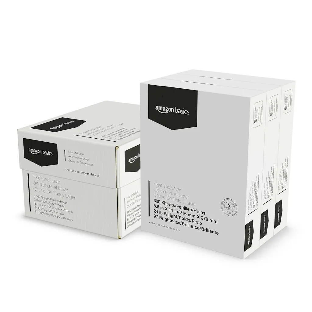 Amazon Basics Multipurpose Copy Printer Paper 1500 Sheets