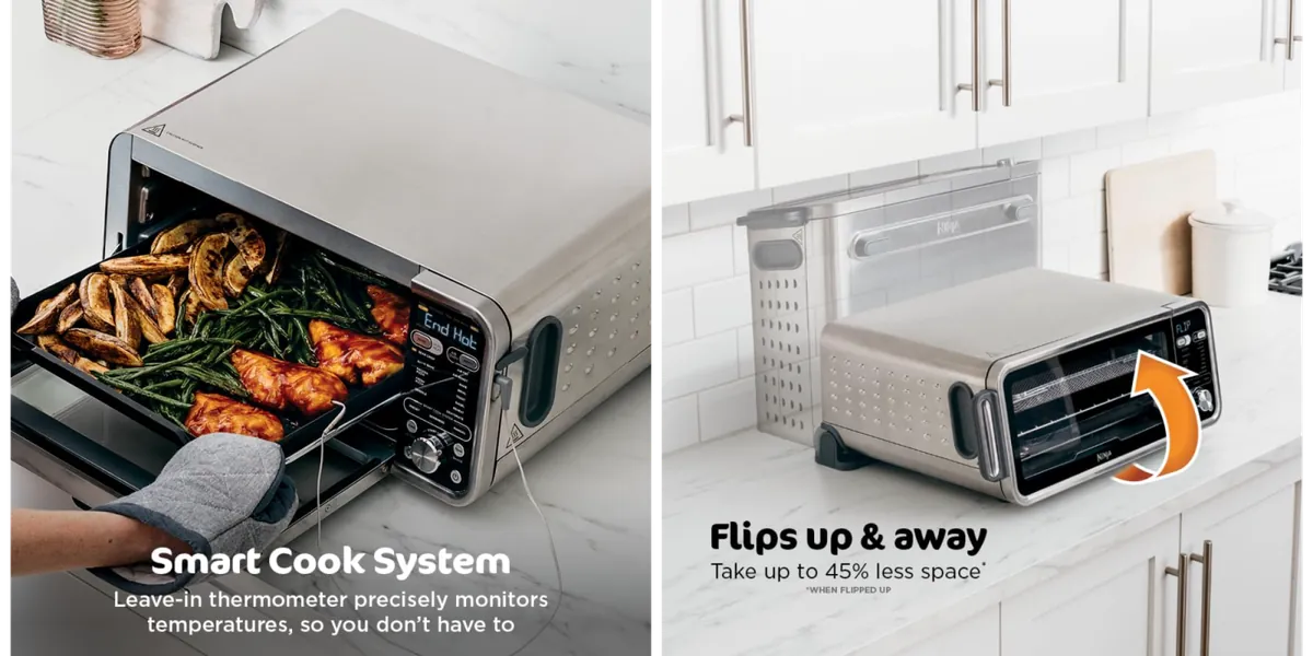 the 13-in-1 Ninja Foodi Flip smart dual heat XL oven for your countertops while