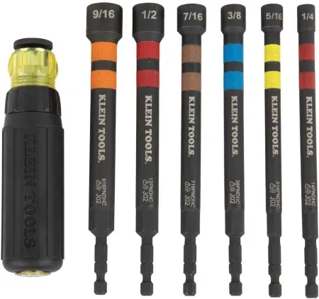 6-Piece Klein Tools Ratcheting Impact Rated Hollow Power Nut Driver Set
