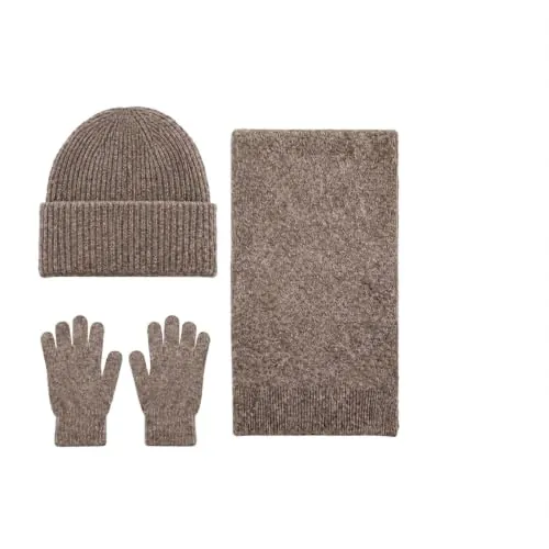 Women's Beanie Hat, Scarf & Gloves 3-Piece Set