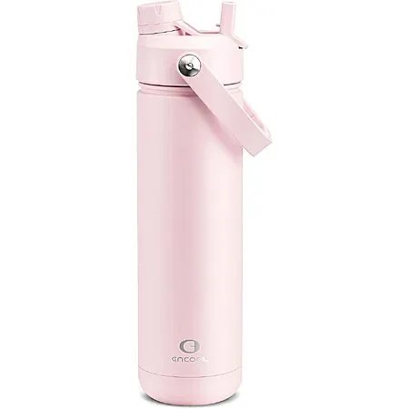 26-Oz Encool Insulated Stainless Steel Water Bottle w/ Straw (Cotton Candy)