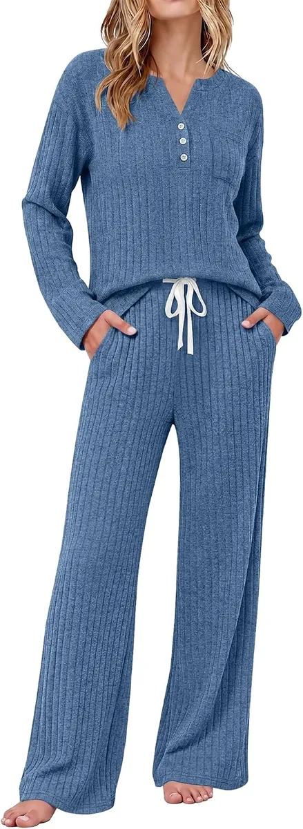Ekouaer Long-Sleeve Pajama Set