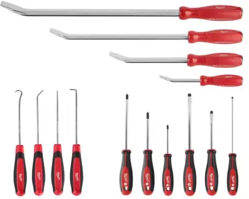 Milwaukee Pry Bar, Hook and Pick Mechanic Tool Set, 14-Piece