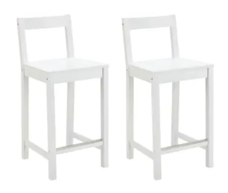 Set of 2 Amazon Basics Wooden Bar Stool with Backrest