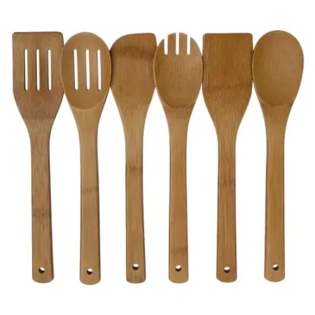 6-Pece Krysclove Natural Carbonized Bamboo Cooking Spoon Set