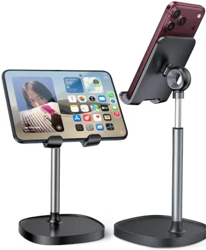 LISEN Adjustable Cell Phone Stand for Phones & Tablets 4-10"