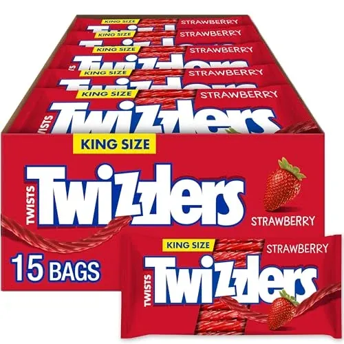 15-Pack 5-Oz Twizzlers Twists Strawberry Chewy Candy