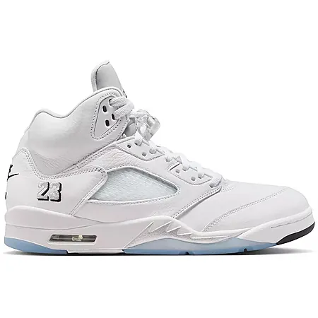 Nike Men's Air Jordan 5 Retro OG Basketball Shoes (White/Metallic Silver)