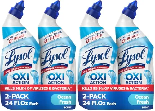 Lysol Toilet Bowl Cleaner Clinging Gel OXI Action 4-Pack 24oz
