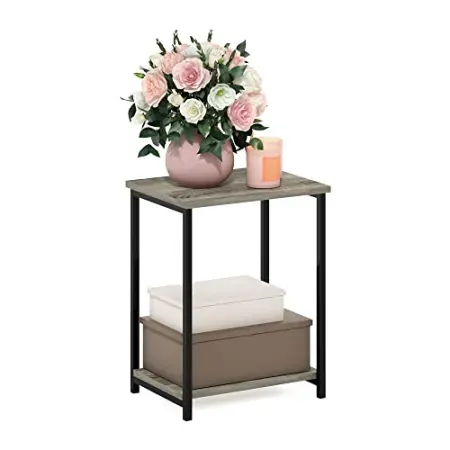 Furinno Simplistic 2-Tier Metal Frame Side Table