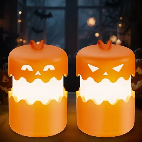 Collapsible Rechargeable Halloween Pumpkin Lantern Light