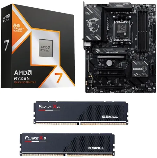 AMD Ryzen 7 9800X3D, MSI B850 Gaming Pro WiFi6E AM5, G.Skill Flare X5 Series 32GB DDR5-6000 Kit
