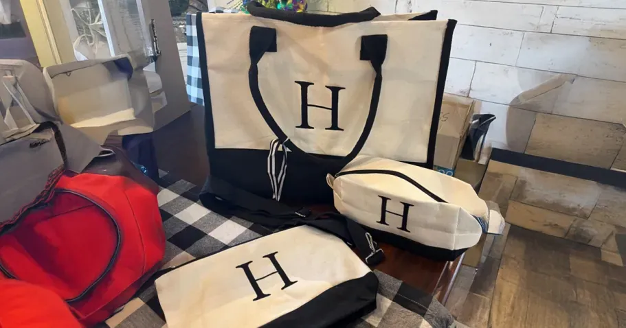 Initial Canvas Bag 3-Pack Set
