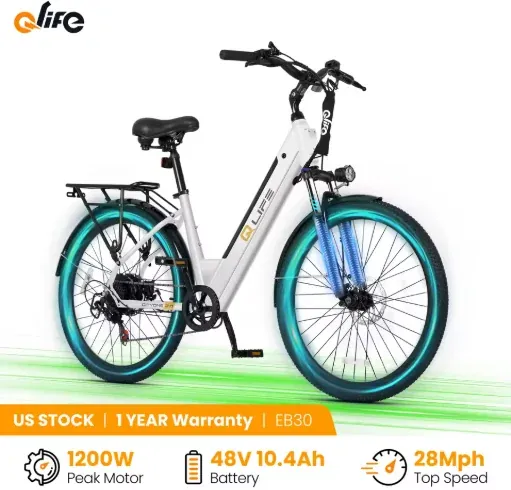 Qlife Cityone 2.0 26" Electric Bike 1200W Peak 48V 10.4Ah