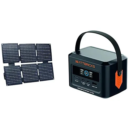 Wattbricks H100 99.2Wh 120W Power Station + 30W Solar Panel