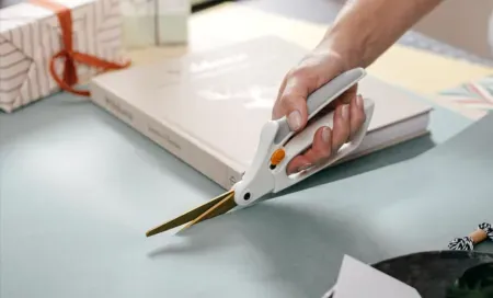 Fiskars 10" Easy Action Bent Handle Titanium Craft Scissors