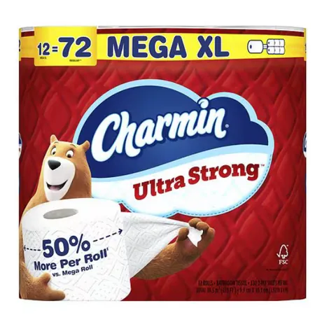 12-ct Charmin Mega XL Toilet Paper (Ultra Strong/Ultra Soft) + $25 Walgreens Cash