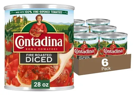 6-Pack 28oz Contadina Fire Roasted Diced Tomatoes