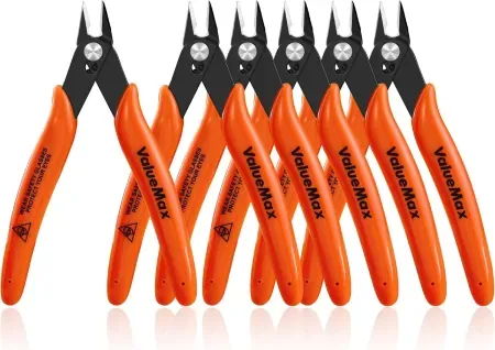 6-Pack ValueMax 5" Micro Precision Flush Side Cutter Pliers