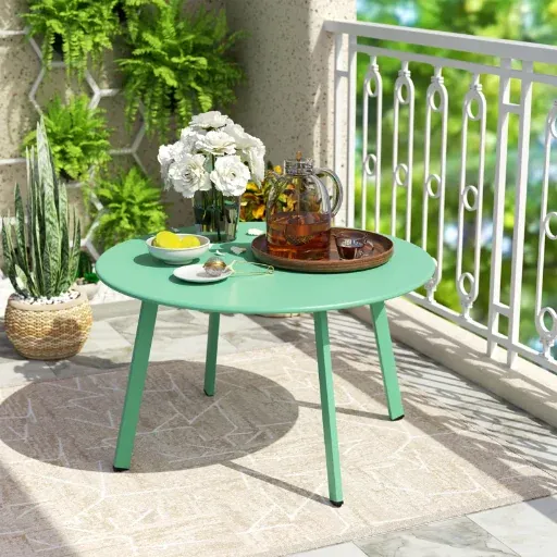 Cera 27.5'' Outdoor Round Steel Coffee Table