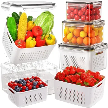 4-Pack Winproper Produce Containers w/ Removable Colander