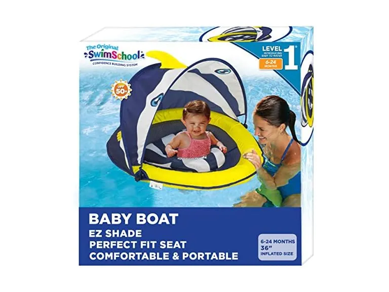 SwimSchool Deluxe Baby Float with Adjustable Canopy