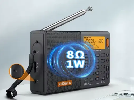 XHDATA D808 Portable Radio AM/FM/SW/SSB/AIR RDS Black
