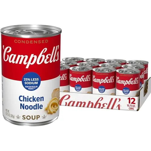 Campbell’s Condensed 25% Less Sodium Chicken Noodle Soup 10.75oz 12-Pack