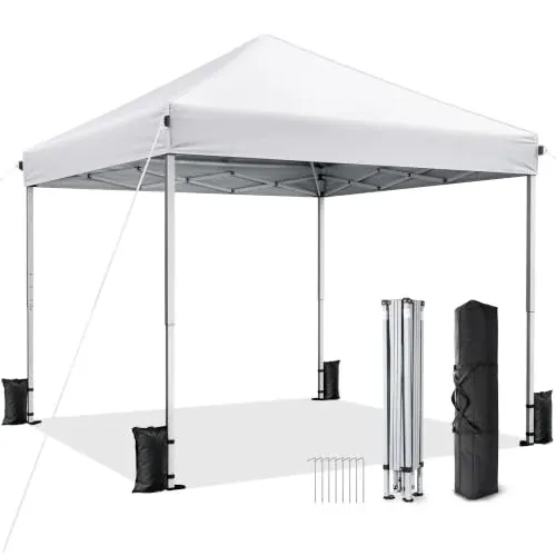 Vinabilia 10x10 Pop Up Canopy Tent with One-Push Center Lock