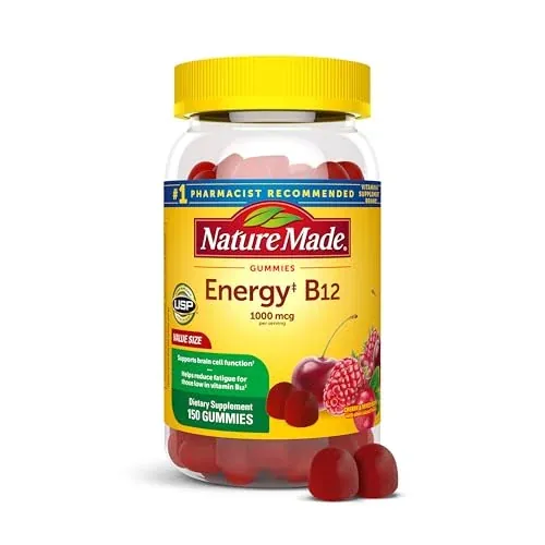 Nature Made Vitamin B12 Gummies, 1000 mcg, 150 Count