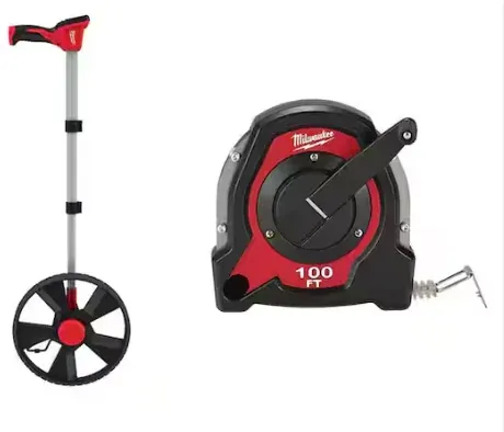 Milwaukee 12 in. Digital Measuring Wheel with 100 ft. Closed Reel Long Tape Measure