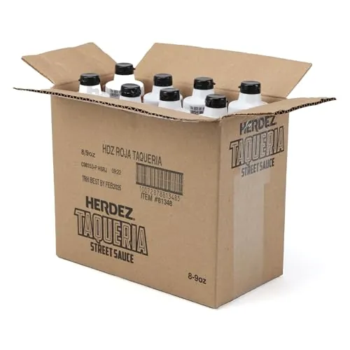 HERDEZ TAQUERIA STREET SAUCE Roja Medium 9 oz Squeeze Bottle (8 Pack)