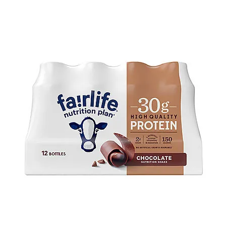 BJ's Members: 12-Pk 11.5oz Fairlife 30g Protein Shake (Chocolate or Vanilla)