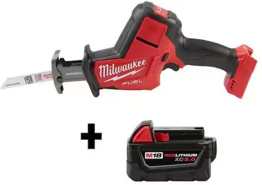 Milwaukee M18 FUEL 18V Lithium-Ion Brushless Cordless HACKZALL Reciprocating Saw W/ M18 5.0 Ah Battery