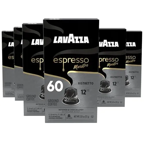 Lavazza Espresso Maestro Aluminum Espresso Capsules Compatible with Nespresso (Ristretto) 6-Pack 10-Count