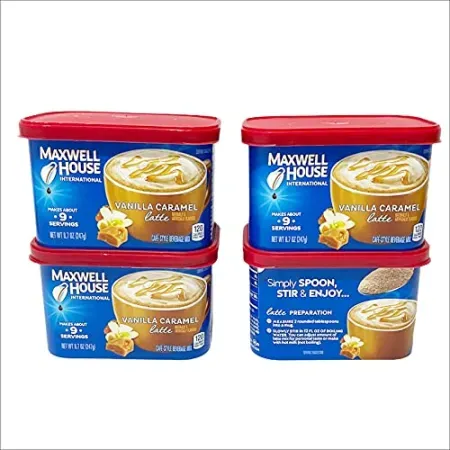 4-Pack 8.7oz Maxwell House International Cafe Vanilla Caramel Latte Instant Coffee