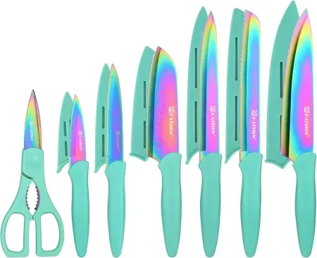 13-Piece KATISUN Titanium Kitchen Knife Set w/ Blade Guards