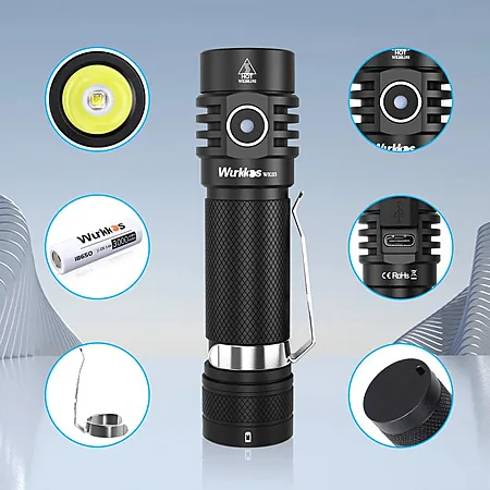 Wurkkos WK03 1800-lm SST40 Rechargeable EDC Flashlight w/ 18650 Battery
