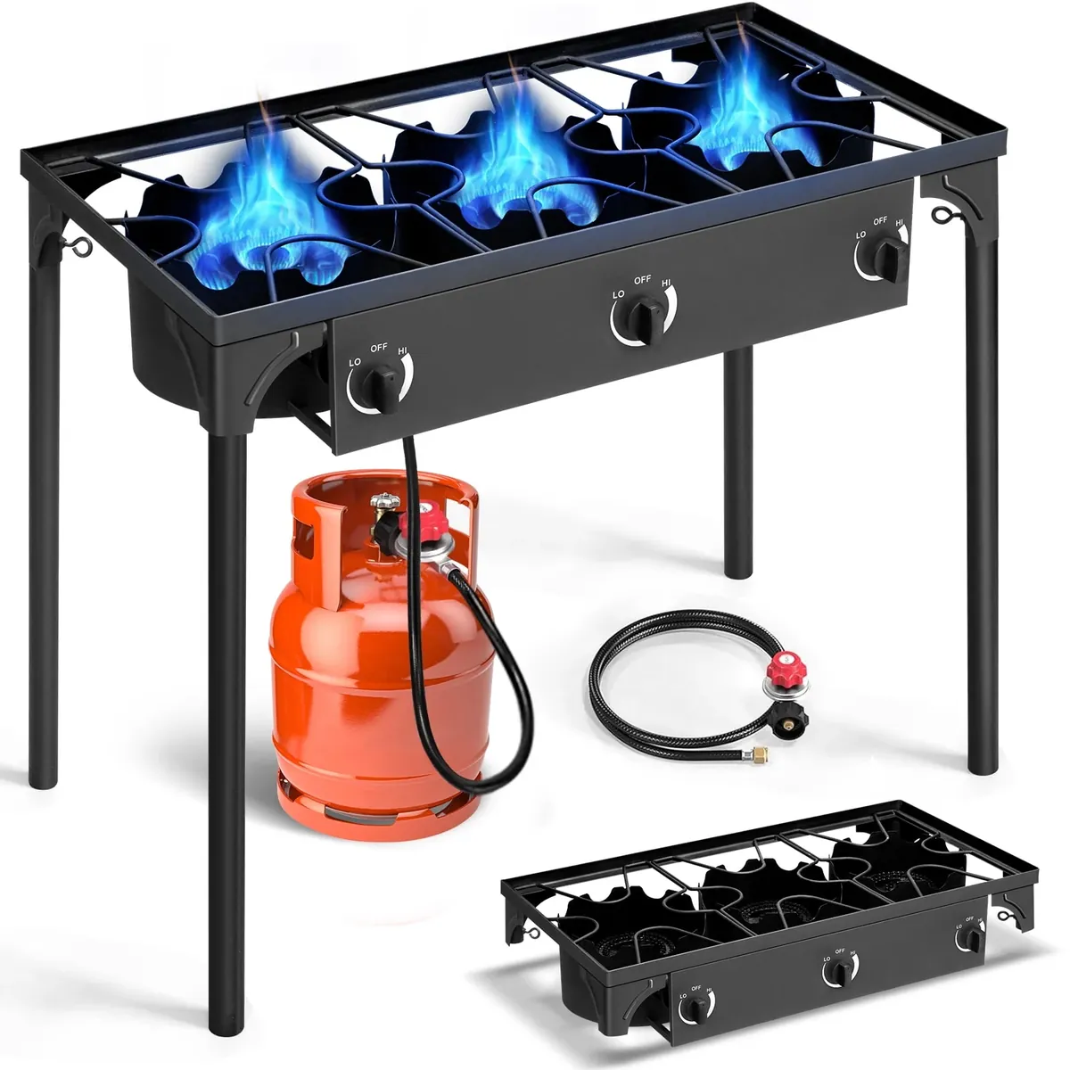 Ktaxon 3 Burner Gas Propane Cooker Outdoor Camping Grill 225,000 BTU
