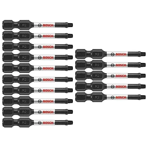 BOSCH Square #2 Impact Tough Screwdriving Power Bits 5-Pack
