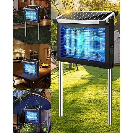 4500V PhatroyYee Solar Bug Zapper w/ 10W Solar Panel & 4000mAh Rechargeable Battery