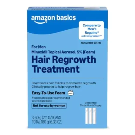 3-Months Amazon Basics Minoxidil Topical Aerosol Hair Regrowth Treatment