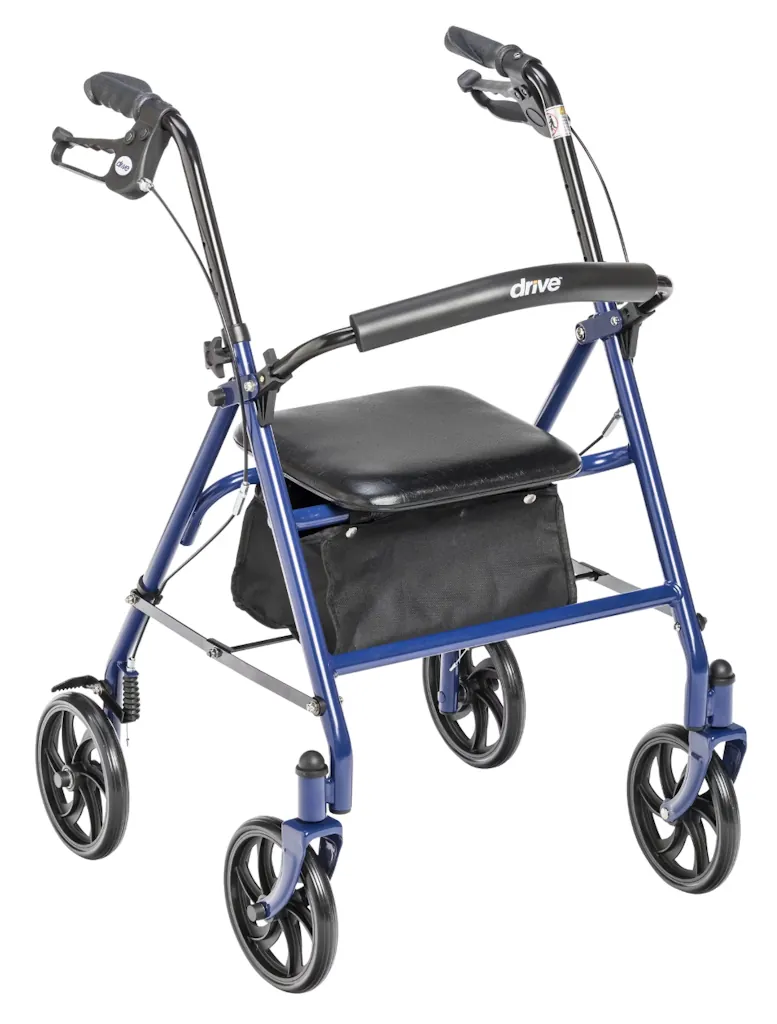 Drive Medical Four Wheel Rollator Rolling Walker
