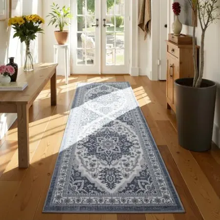 UKISS 2x6 Non-Slip Soft Boho Vintage Hallway Washable Runner Rug