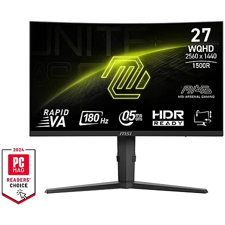 Refurb: 27" MSI MAG 275CQPF 1440p 180Hz 0.5ms Curved VA Gaming Monitor