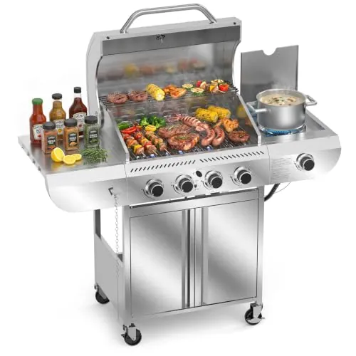 Electactic Stainless Steel 4-Burner Gas Grill 42000BTU