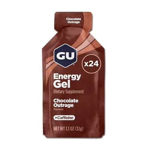 GU Energy Original Sports Nutrition Energy Gel, Chocolate Outrage, 24 Count Box